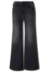 Mother The Roller Sneak Flared Jeans In Black