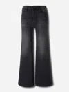 Mother The Hustler Roller Sneak Jeans In Black