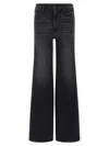 Mother The Hustler Roller Sneak Fray Jeans In Black
