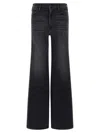 Mother The Hustler Roller Sneak Fray Jeans In Black