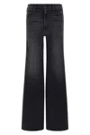 Mother The Hustler Roller Sneak Fray Jeans In Black