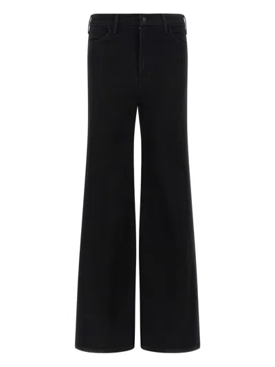 Mother The Hustler Roller Sneak Denim Jeans In Black