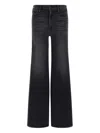 Mother The Hustler Roller Sneak Fray Jeans In Blue