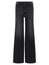 Mother The Hustler Roller Sneak Fray Jeans In Black