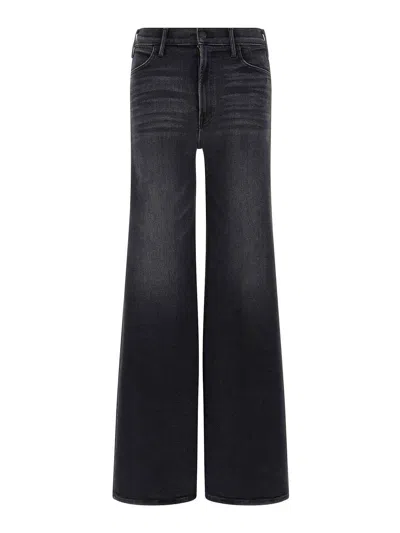 Mother The Hustler Roller Sneak Jeans In Black