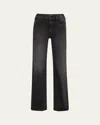 Mother The Hustler Roller Sneak Jeans In Black