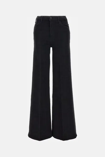 Mother The Hustler Roller Sneak Jeans In Black