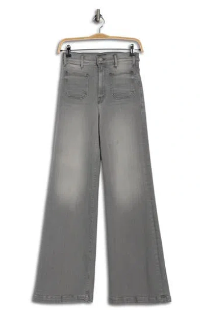 Mother The Hustler Roller Sneak Jeans In Gray