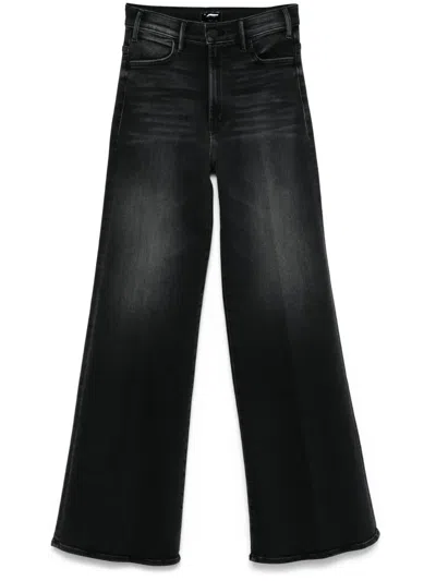Mother The Roller Sneak Flared Jeans In Black