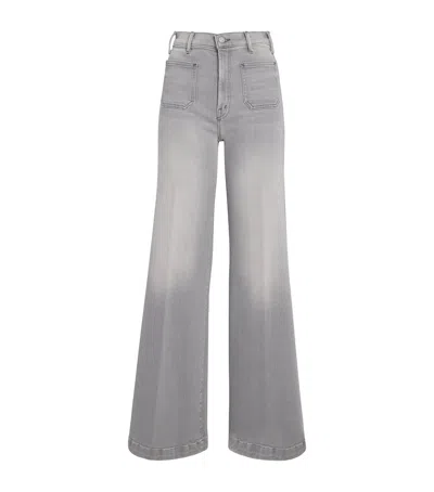 Mother The Hustler Roller Sneak Jeans In Grey