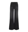 Mother The Hustler Roller Sneak Jeans In Grey