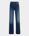 Mother The Hustler Roller Sneak Jeans In Blue