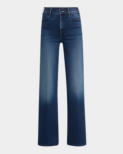 Mother The Hustler Roller Sneak Jeans In Purple