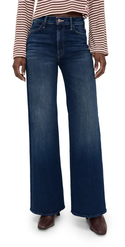 Mother The Hustler Roller Sneak Jeans Troublemaker In Blue