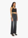 Mother The Ditcher Roller Sneak Jeans In Black