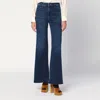 Mother Hustler Roller Sneak Slightly Flared Stonewashed Denim Trousers In Blue