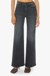 Mother The Roller Sneak Flared Jeans In Black