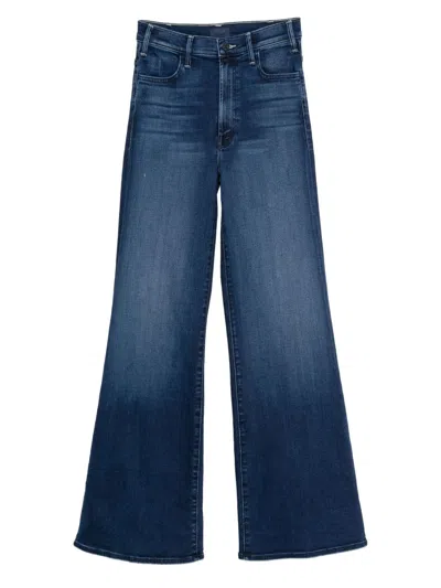 Mother The Hustler Rollers High-waisted Slightly Flared Washed Long Jeans
