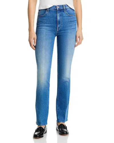 Mother The Hustler Skimp High Rise Jeans In Kissing The Caddy In Blue