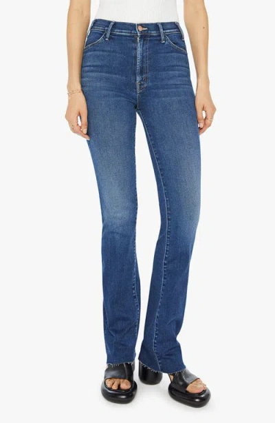 Mother The Hustler Sneak Frayed Hem Bootcut Jeans In Yakkity Yak