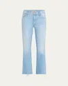 Mother The Insider High Waist Fray Hem Crop Bootcut Jeans In Friendly Reminder