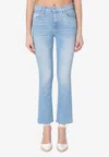 Mother The Insider Ankle Frayed Jeans In Blue