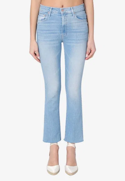 Mother The Insider Ankle Frayed Jeans In Blue