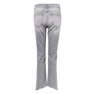 Mother The Insider Crop Pointy Fray Jeans In White