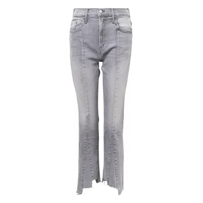 Mother The Insider Crop Pointy Fray Jeans In White