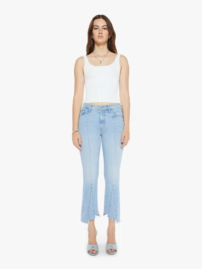 Mother The Insider Crop Pointy Fray Let's Get It Together Jeans In Light Blue