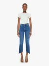 Mother The Insider Crop Pointy Fray Scorchin' Hot Jeans In Blue - Size 34 In Blue