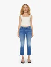 MOTHER THE INSIDER CROP STEP FRAY DIFFERENT STROKES JEANS IN BLUE - SIZE 33