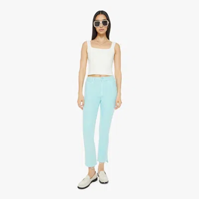 Mother The Insider Crop Step Fray Glow Jeans In Blue
