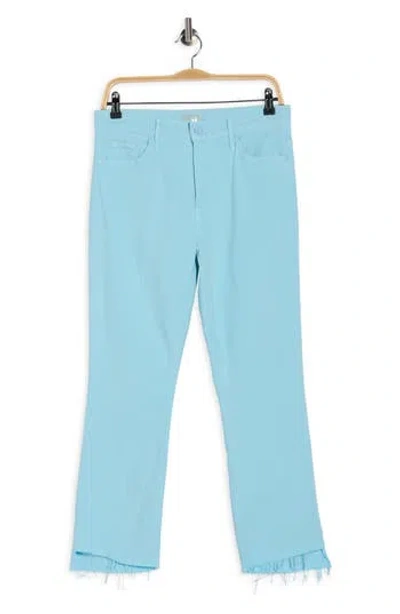 Mother The Insider Crop Step Fray Jeans In Blue