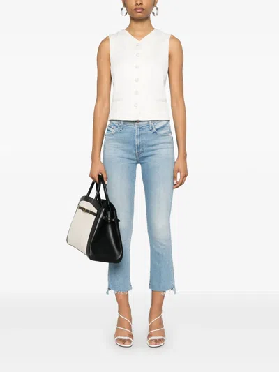 Mother The Insider Crop Step Fray Jeans In Animal Print