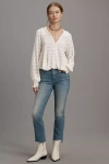 Mother The Insider Crop Step Fray Jeans In Blue