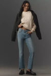 Mother The Insider Crop Step Fray Jeans In Blue
