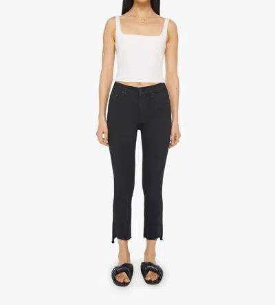 Mother The Insider Crop Step Fray Jeans In Not Gulity In Black