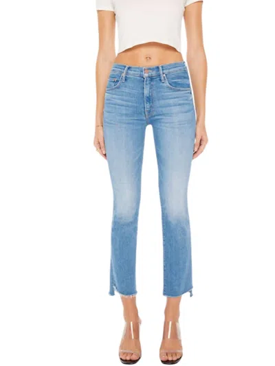 Mother The Insider Crop Step Fray Jeans In Out Of The Blue
