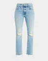 Mother The Insider Flood Fray Peak-a-boo Jeans In Insider Off Limits