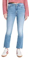 Mother The Insider Crop Step Hem Frayed Jeans In Out Of The Blue