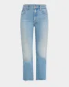 MOTHER THE INSIDER CROP STEP HEM FRAYED JEANS