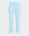 Mother The Insider Cropped Step Fray Jeans In Chalk It Up - Blue Glow