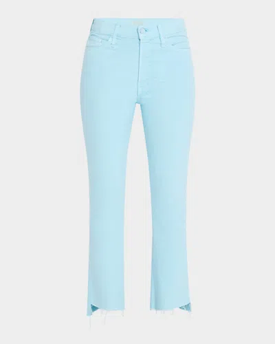 Mother The Insider Cropped Step Fray Jeans In Chalk It Up