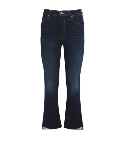 Mother The Insider Cropped Step-hem Jeans In Blue