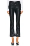 Mother The Weekender Mid-rise Faux-leather Flare Jeans In Black