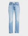 Mother The Bookie Sneak Mid Rise Bootcut Jeans In Eye Of The Tiger In Peak A Boo