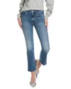 Mother The Mid-rise Rider Flood Fray Monkey In The Middle Straight Leg Jean In Blue