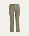 Mother The Insider Flood Faux Leather Pants In Cinder Block - Wax On Wax Off