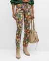 Mother The Insider Flood High-rise Cosmic Blooms Bootcut Jean In Cosmic Blooms